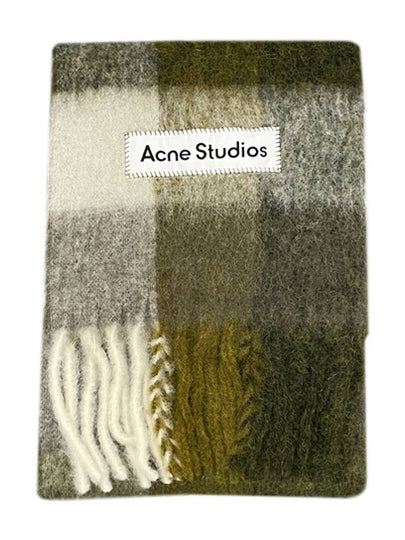 Check Mohair Muffler Green - ACNE STUDIOS - BALAAN 2