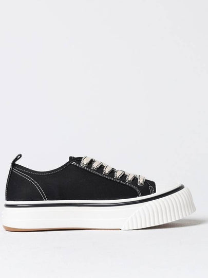 De Coeur Chain-Stitch Embroidered Low-Top Sneakers Black - AMI - BALAAN 2