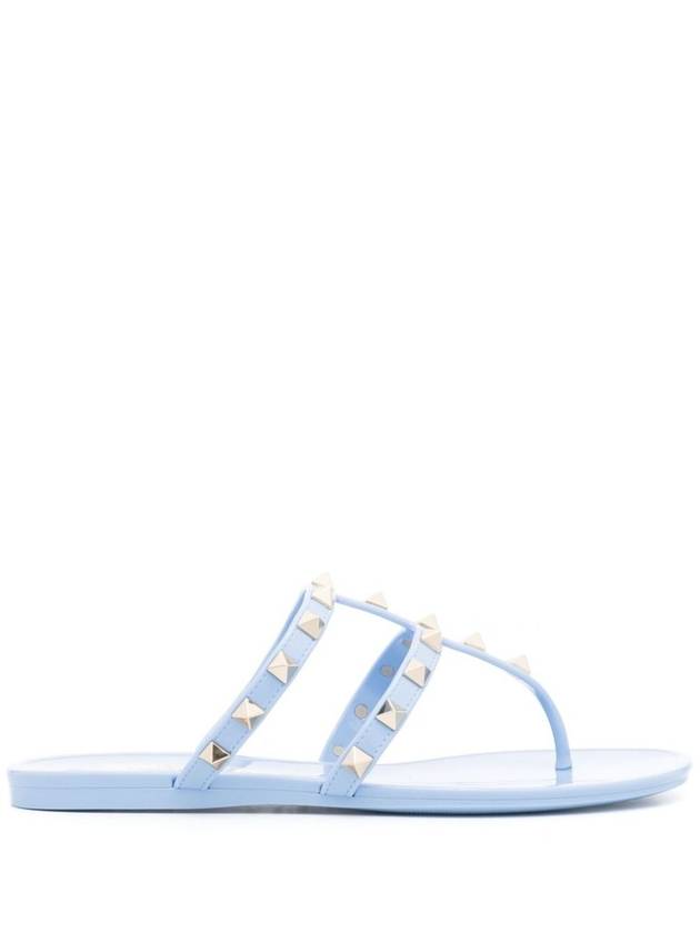 Rockstud Rubber Tongue Flip Flop Blue - VALENTINO - BALAAN 2