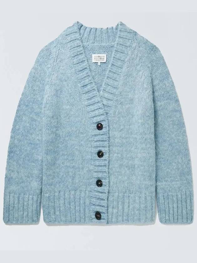 Botanical Dyed V-Neck Knit Cardigan Pale Blue - MAISON MARGIELA - BALAAN 3