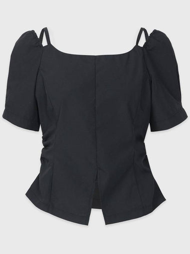 Felicity puff slit blouse black - MICANE - BALAAN 1