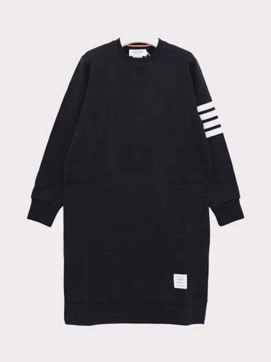 Classic Loopback 4-Bar Sweater Midi Dress Light Navy - THOM BROWNE - BALAAN 2