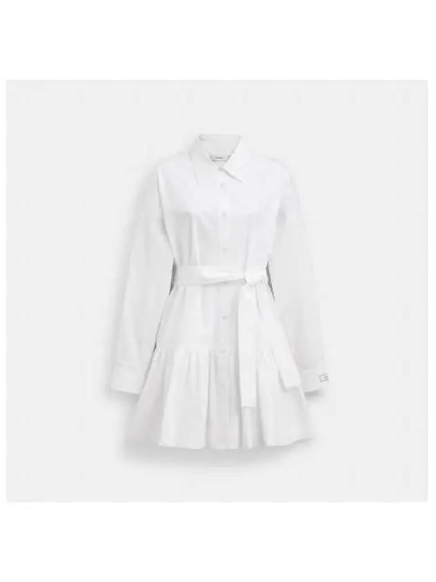 Shirt Dress in Organic Cotton CR736 WHT - COACH - BALAAN 2