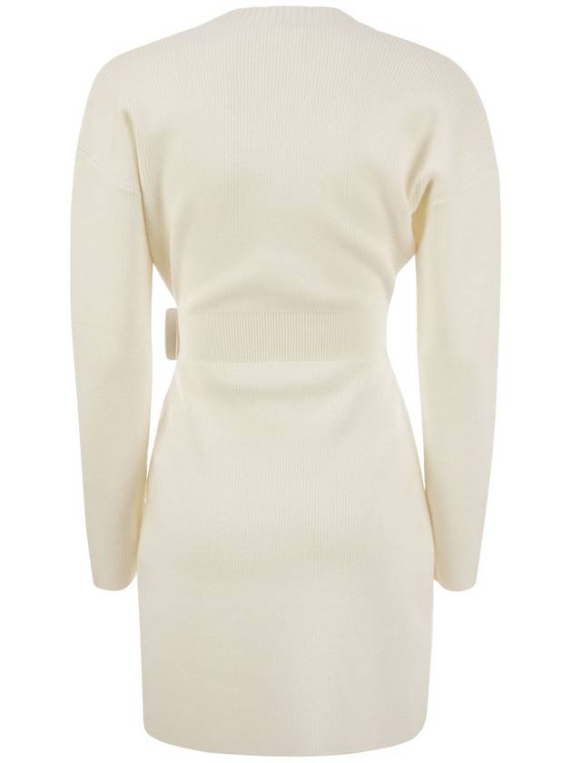 Viscose Manteau Dress with Maxi Buckle - ELISABETTA FRANCHI - BALAAN 2