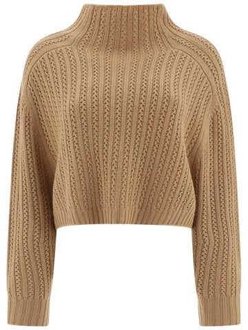 Hodeida wool knit top beige - MAX MARA - BALAAN 1