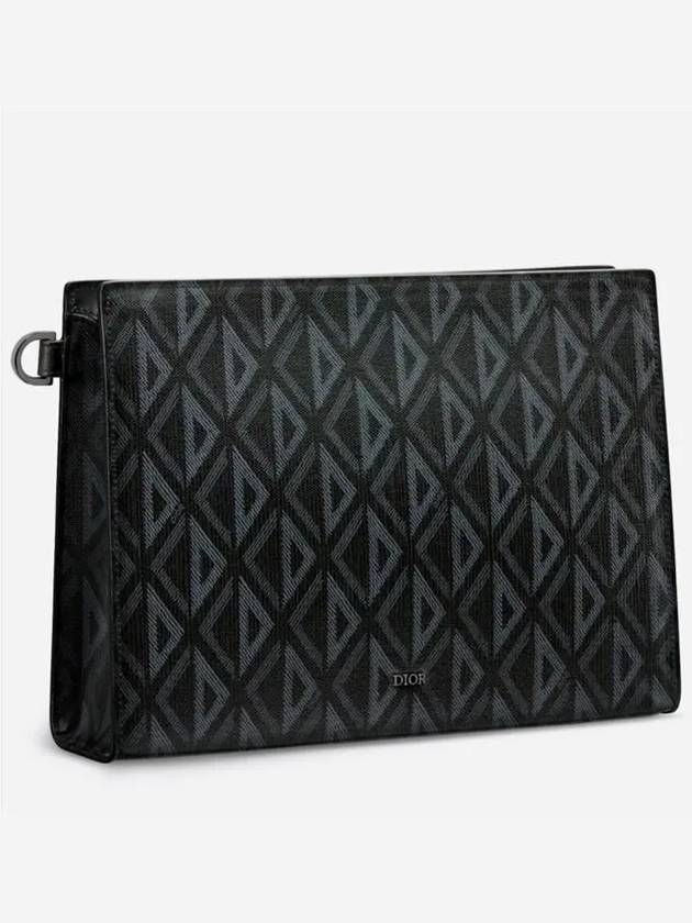 A5 Triangle CD Diamond Canvas Clutch Bag Black - DIOR - BALAAN 5