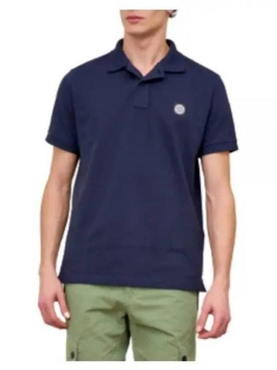 Men's Logo Patch Cotton Polo Shirt Purple - STONE ISLAND - BALAAN 2