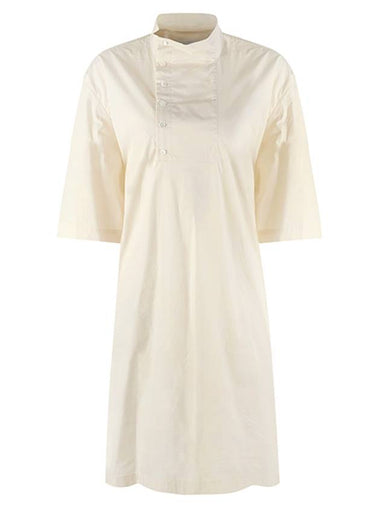 Cotton High Neck Short Dress Ivory - LEMAIRE - BALAAN 1