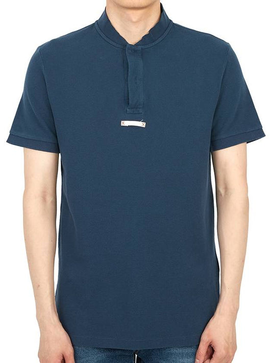 Men's XX Logo Patch PK Shirt Blue - MAISON MARGIELA - BALAAN 2