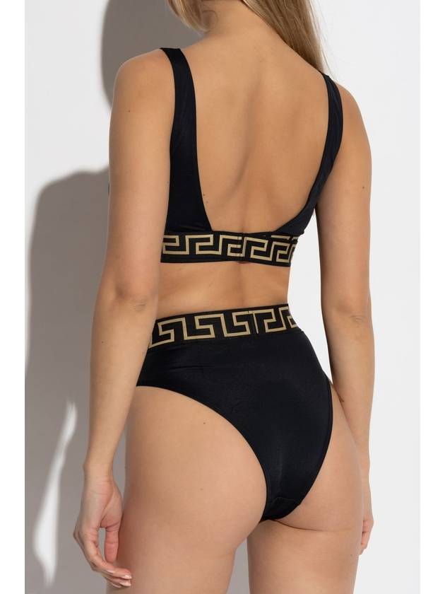 Greca Border High Waist Bikini Bottom Black - VERSACE - BALAAN 5