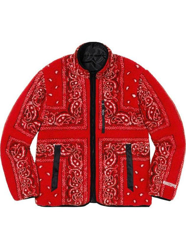 reversible bandana fleece jacket red REVERSIBLE BANDANA FLEECE JACKET - SUPREME - BALAAN 1