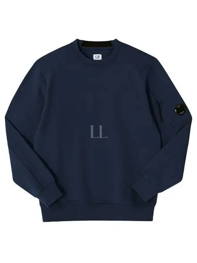 Diagonal Raised Fleece Lens Sweatshirt Navy - CP COMPANY - BALAAN 2