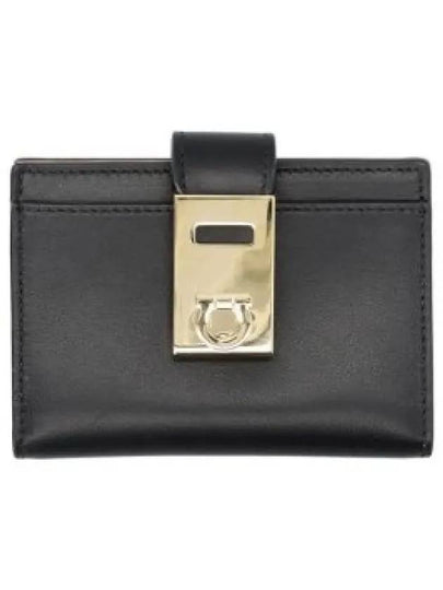 Hug Two-Tone Card Wallet Black - SALVATORE FERRAGAMO - BALAAN 2