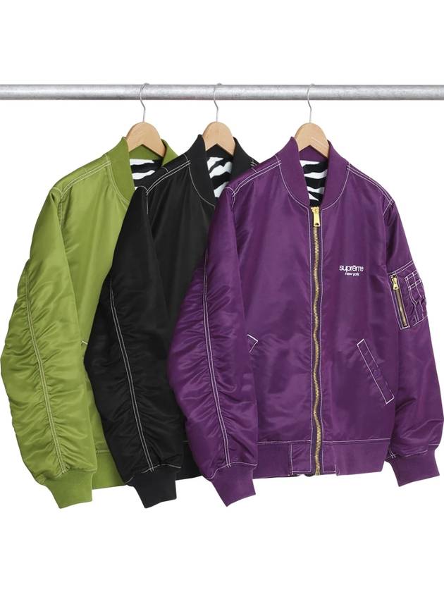 Contrast Stitch Reversible MA 1 Jacket Green Contrast Stitch Reversible MA 1 Jacket Green - SUPREME - BALAAN 3