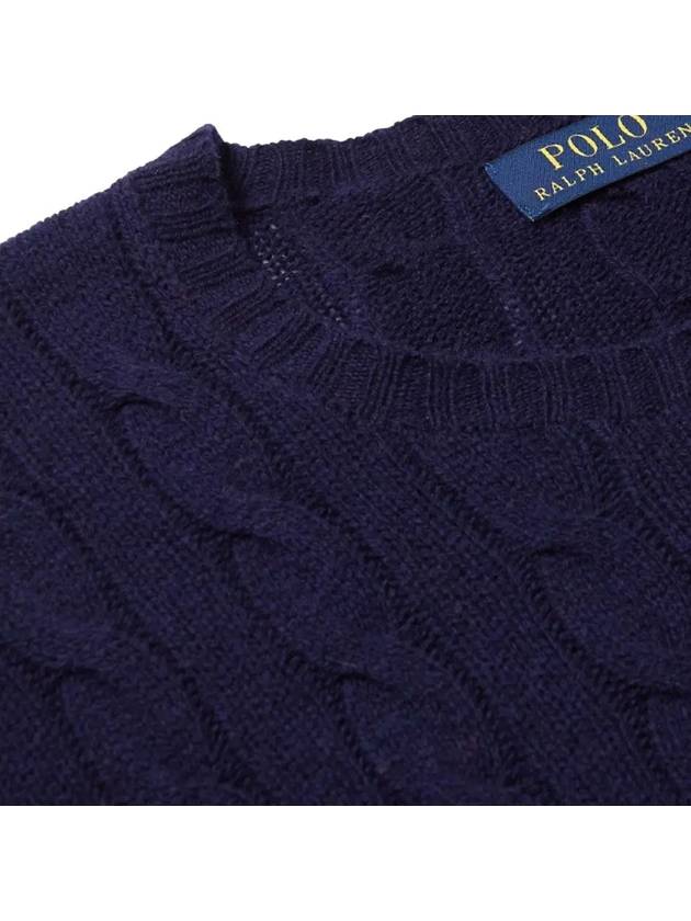 Embroid Logo Cable Knit Top Navy - POLO RALPH LAUREN - BALAAN 3