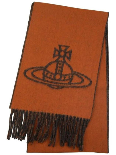 Big ORB Reversible Wool Muffler Terracotta 81030006 C409 - VIVIENNE WESTWOOD - BALAAN 2