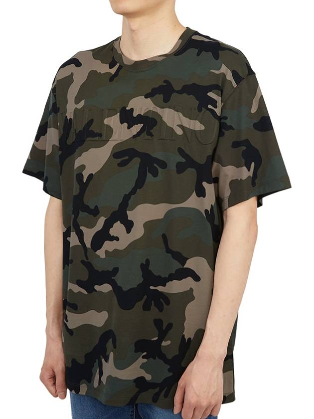 Military Short Sleeve T-Shirt Green - VALENTINO - BALAAN 3