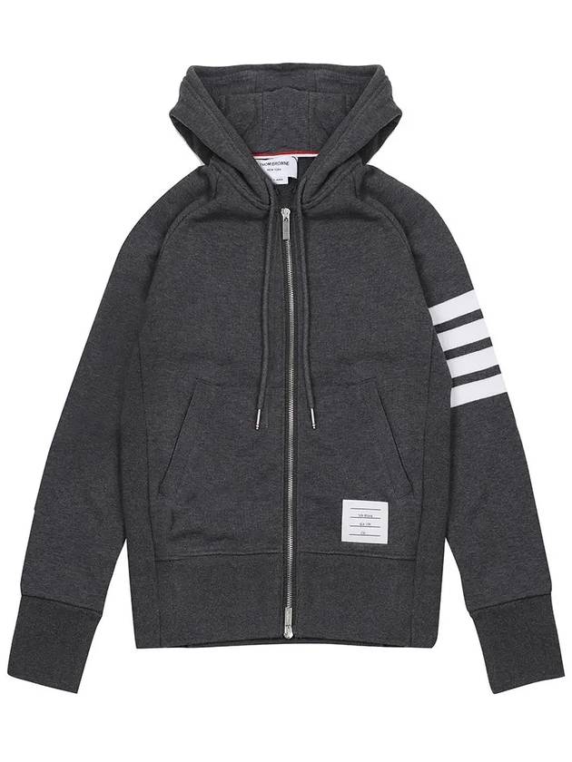 Engineered 4 Bar Diagonal Zip Up Hoodie Dark Grey - THOM BROWNE - BALAAN 7