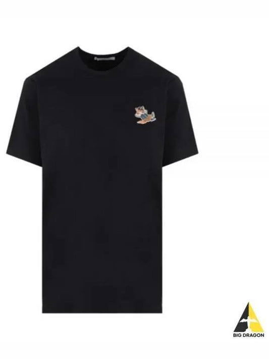 Dressed Fox Patch Short Sleeve T-Shirt Black - MAISON KITSUNE - BALAAN 2