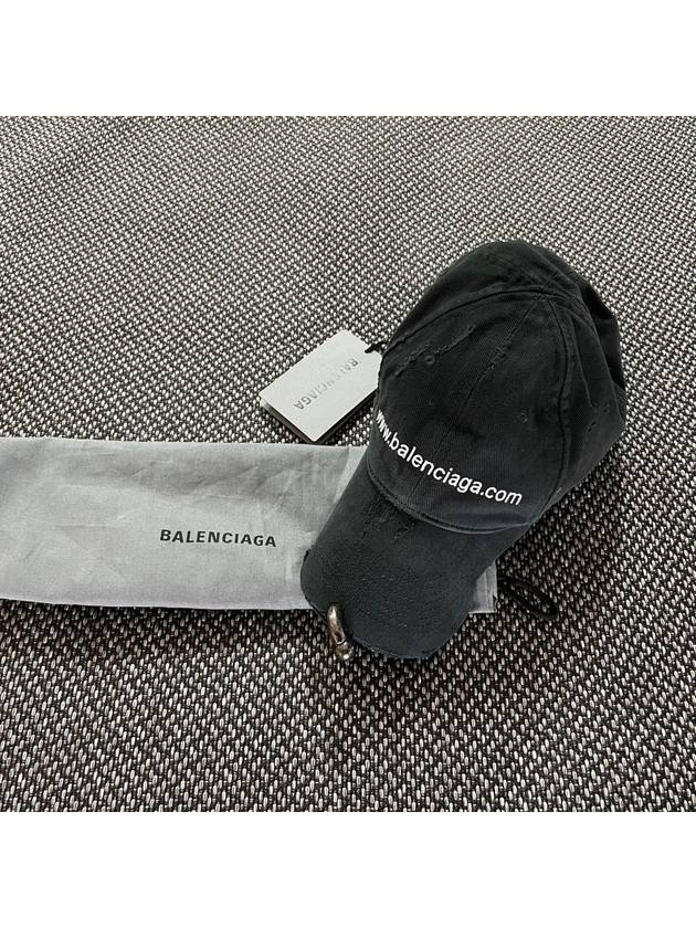 Front Piercing Wash Cotton Ball Cap Black Faded - BALENCIAGA - BALAAN 5