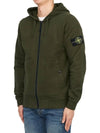 Wappen Patch Cotton Zip Up Hoodie Olive - STONE ISLAND - BALAAN 4