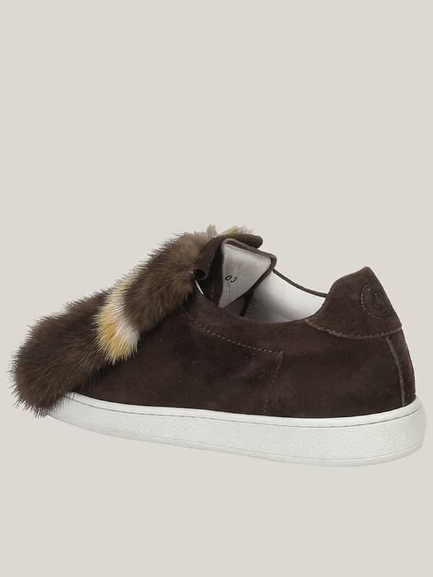 Joshua Sanders Women's Fur Sneakers 10194V1W FRINGE BROWN JSS031 - JOSHUA SANDERS - BALAAN 5