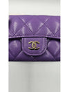 Gold Logo Classic Flap Card Wallet Purple - CHANEL - BALAAN 5