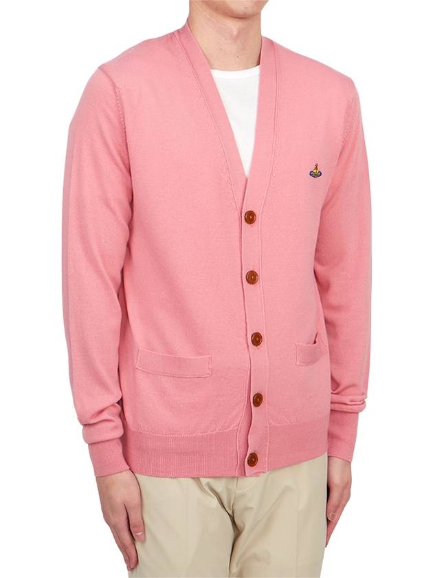 Embroidery Logo Fine Wool Cardigan Pink - VIVIENNE WESTWOOD - BALAAN 4