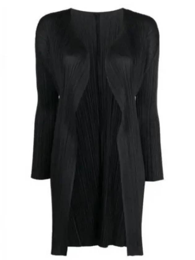 Pleated Basic Cardigan Black - ISSEY MIYAKE - BALAAN 2