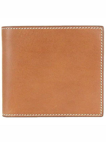 Vacchetta Leather Bill Fold Wallet Natural Brown - THOM BROWNE - BALAAN 2