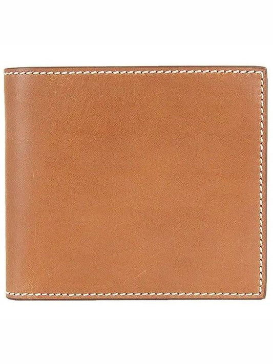 Vacchetta Leather Bill Fold Wallet Natural Brown - THOM BROWNE - BALAAN 2