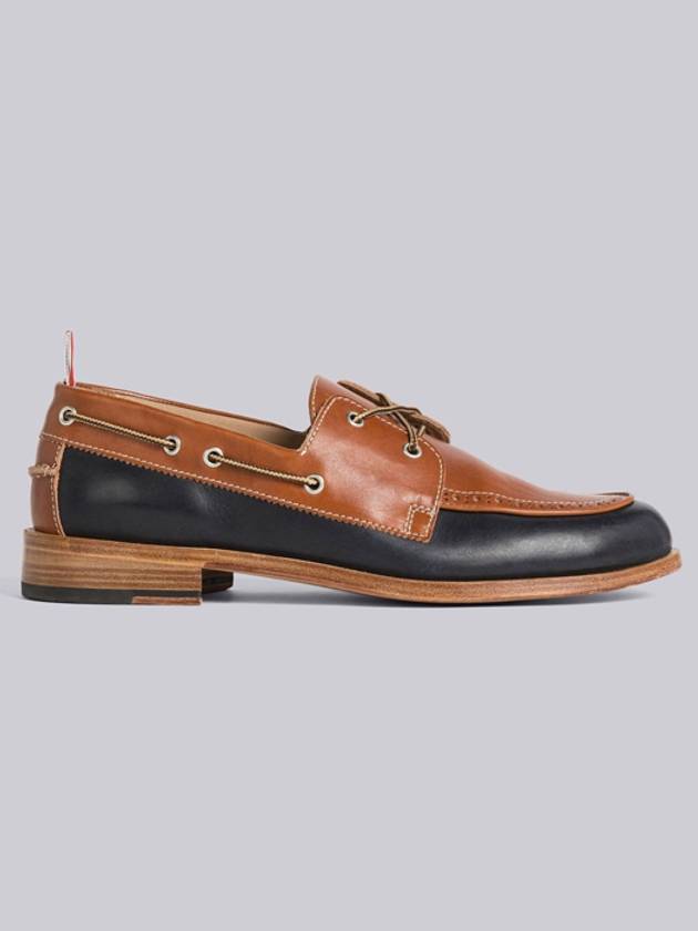 Vachetta Two-Tone Leather Boat Camel - THOM BROWNE - BALAAN 2