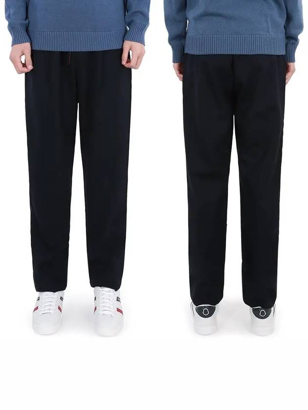 Men's Wool Stretch Track Pants Navy - LORO PIANA - BALAAN 2