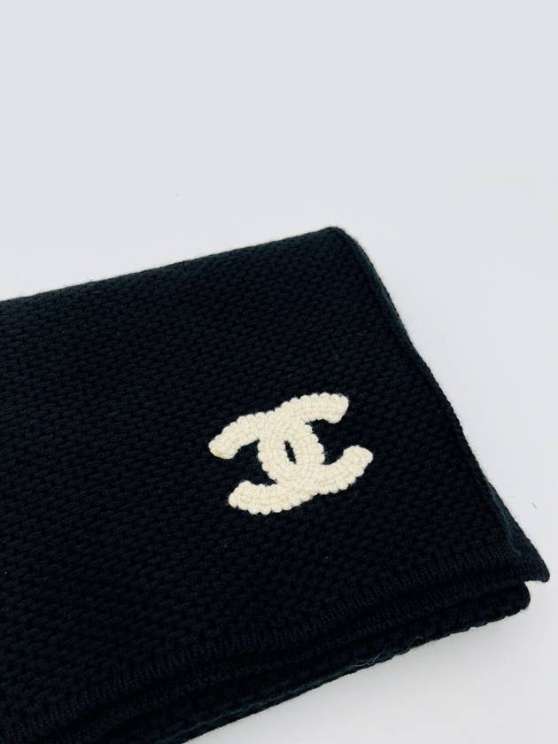 Muffler cashmere black CC logo - CHANEL - BALAAN 3