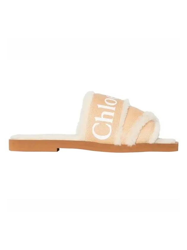 Woody Shearling Flat Mule Slippers Beige - CHLOE - BALAAN 1