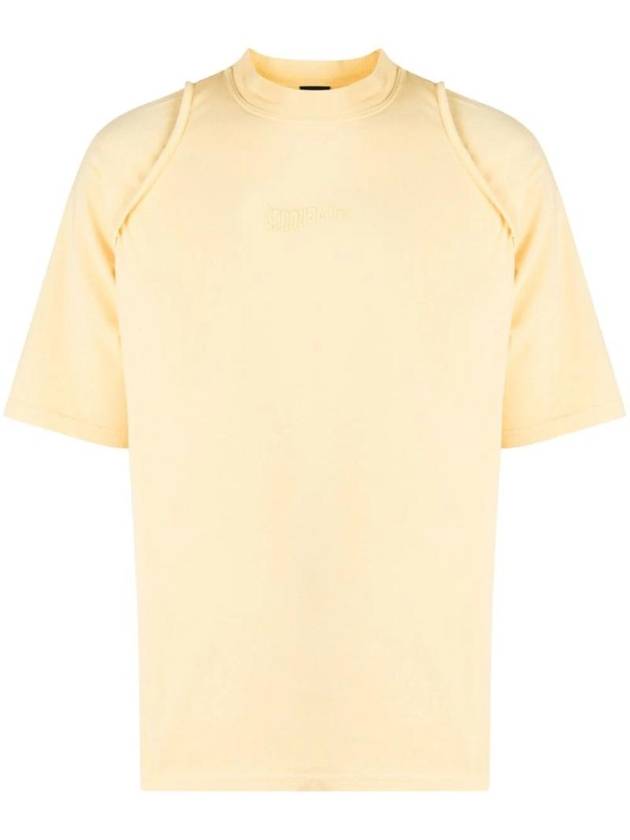 Camargue Embroidered Logo Cotton Short Sleeve T-shirt Light Yellow - JACQUEMUS - BALAAN 1