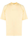 Camargue Embroidered Logo Cotton Short Sleeve T-shirt Light Yellow - JACQUEMUS - BALAAN 1