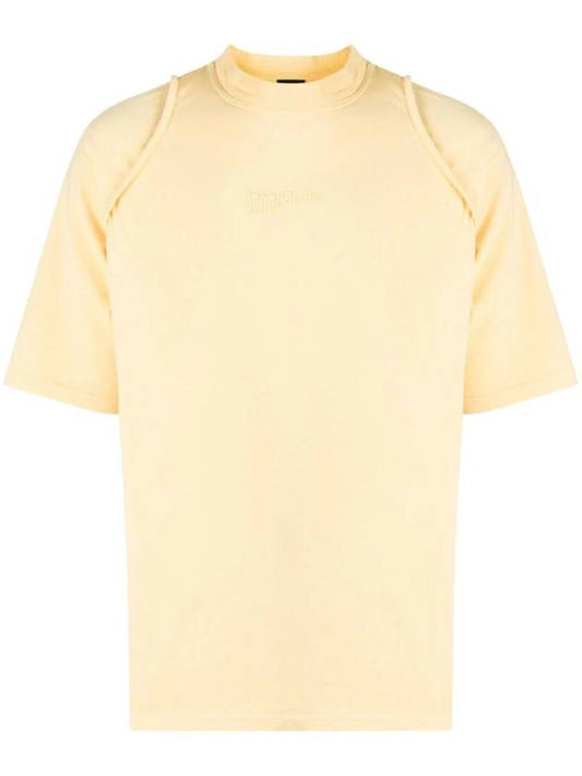 Camargue Embroidered Logo Cotton Short Sleeve T-shirt Light Yellow - JACQUEMUS - BALAAN 1