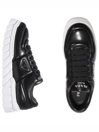 Padded Nappa Leather Low Top Sneakers Black - PRADA - BALAAN 2