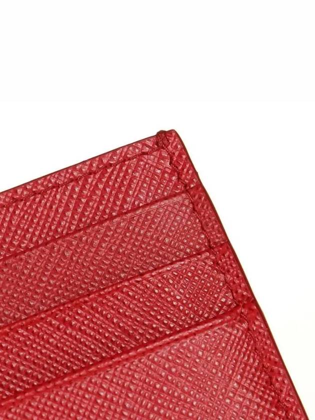 Metal Logo Saffiano Card Wallet Red - PRADA - BALAAN 9