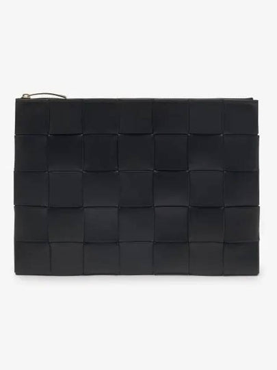 Cassette Intrecciato Medium Clutch Bag Black - BOTTEGA VENETA - BALAAN 2