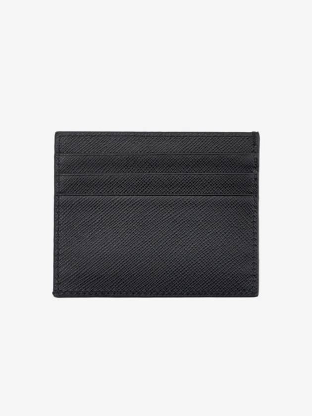 Triangle Logo Saffiano Card Wallet Black - PRADA - BALAAN 3