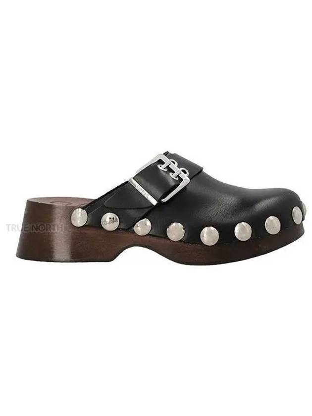 Retro Leather Mule Black - GANNI - BALAAN 2