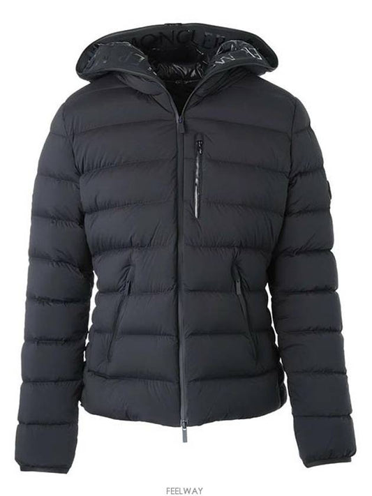 Women's Herbe Hooded Short Padded Black - MONCLER - BALAAN.