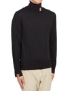 Striped Fine Merino Jersey Turtleneck Navy - THOM BROWNE - BALAAN 4