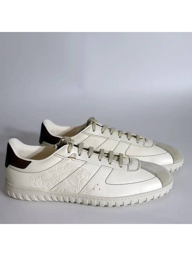 Brown Tab Leather Low Top Sneakers White - BERLUTI - BALAAN 10