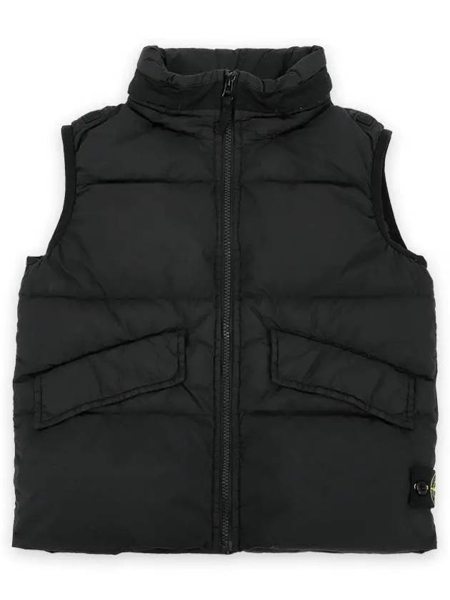 Kids Crinkle Reps Recycled Nylon Down Vest Black - STONE ISLAND - BALAAN 3