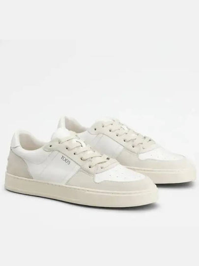 Suede Leather Low Top Sneakers White - TOD'S - BALAAN 2