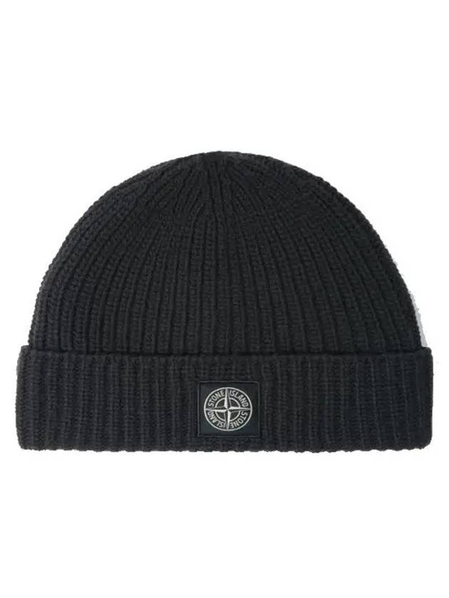 Logo Wool Knit Beanie Charcoal 8115N22C3 V0065 - STONE ISLAND - BALAAN 1