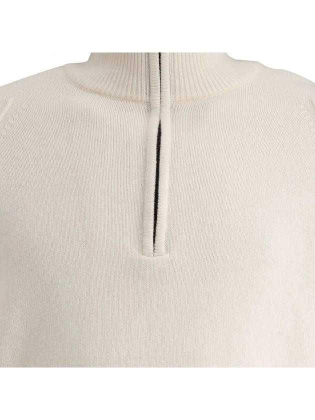 Lambswool GRS Half Zipped Knit Top White - CP COMPANY - BALAAN 5